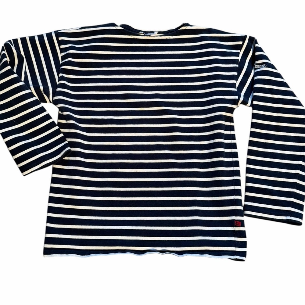 Mat de Misaine Navy and White Striped nautical Shirt M
